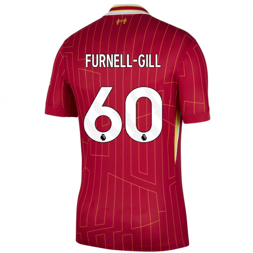 Danxen Uomo Maglia Luca Furnell-Gill #60 Rosso Giallo Bianco Kit Gara Home 2024/25 Maglietta