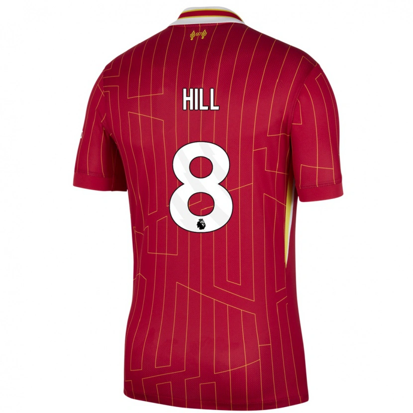 Danxen Uomo Maglia Tom Hill #8 Rosso Giallo Bianco Kit Gara Home 2024/25 Maglietta