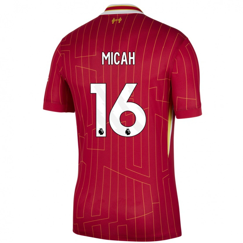Danxen Uomo Maglia Teagan Micah #16 Rosso Giallo Bianco Kit Gara Home 2024/25 Maglietta