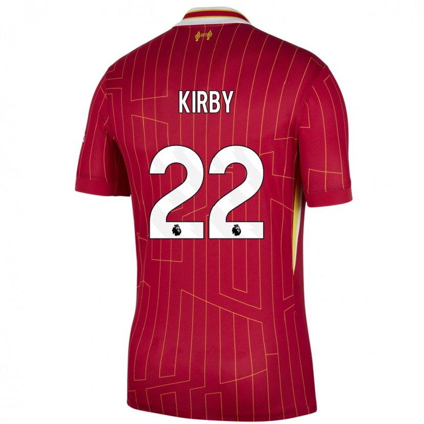 Danxen Uomo Maglia Faye Kirby #22 Rosso Giallo Bianco Kit Gara Home 2024/25 Maglietta