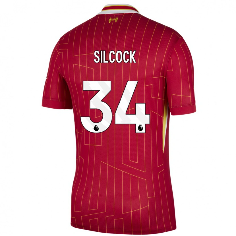Danxen Uomo Maglia Hannah Silcock #34 Rosso Giallo Bianco Kit Gara Home 2024/25 Maglietta