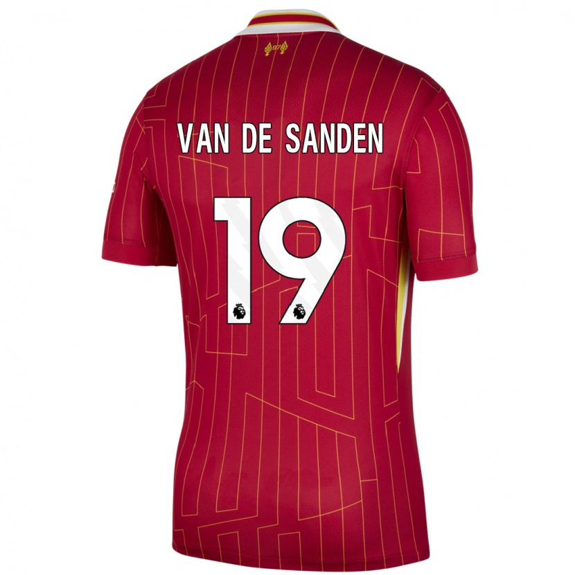Danxen Uomo Maglia Shanice Van De Sanden #19 Rosso Giallo Bianco Kit Gara Home 2024/25 Maglietta