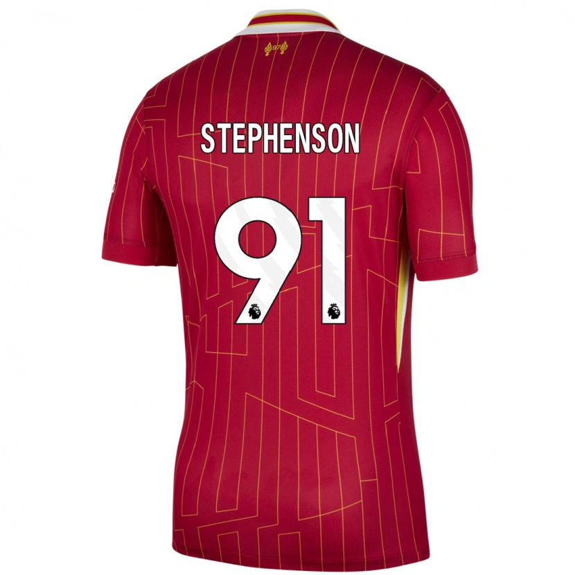 Danxen Uomo Maglia Luca Stephenson #91 Rosso Giallo Bianco Kit Gara Home 2024/25 Maglietta