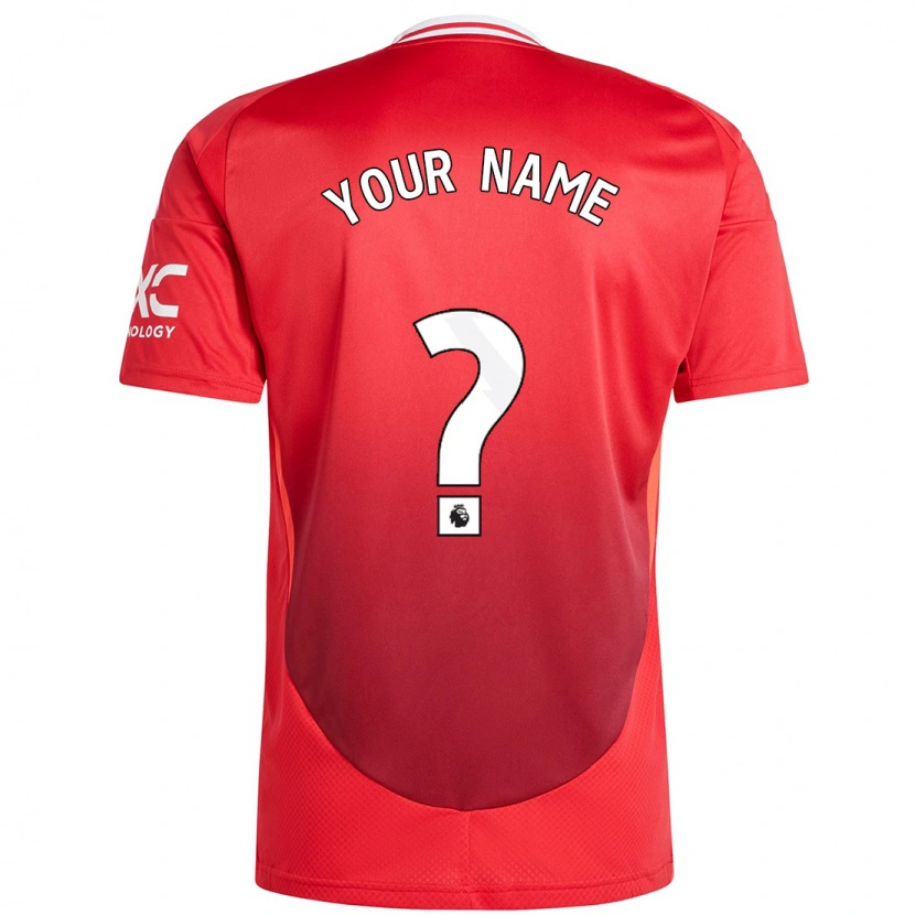 Danxen Uomo Maglia Il Tuo Nome #0 Rosso Brillante Kit Gara Home 2024/25 Maglietta