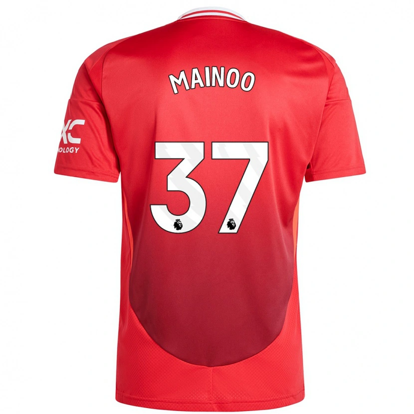 Danxen Uomo Maglia Kobbie Mainoo #37 Rosso Brillante Kit Gara Home 2024/25 Maglietta