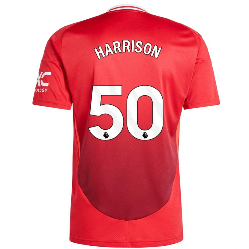 Danxen Uomo Maglia Elyh Harrison #50 Rosso Brillante Kit Gara Home 2024/25 Maglietta