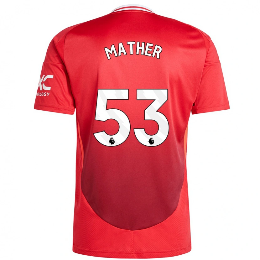 Danxen Uomo Maglia Sam Mather #53 Rosso Brillante Kit Gara Home 2024/25 Maglietta