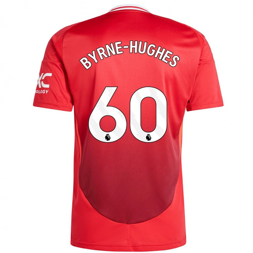 Danxen Uomo Maglia Cameron Byrne-Hughes #60 Rosso Brillante Kit Gara Home 2024/25 Maglietta