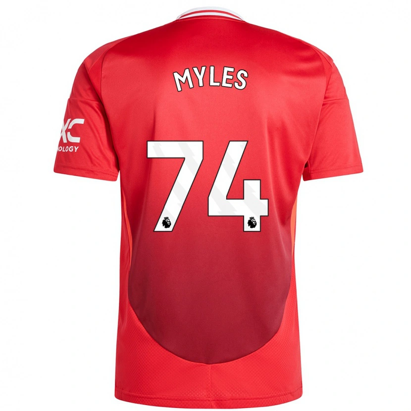 Danxen Uomo Maglia Tom Myles #74 Rosso Brillante Kit Gara Home 2024/25 Maglietta