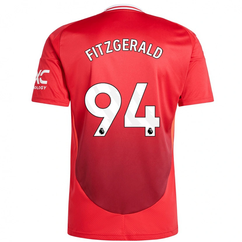 Danxen Uomo Maglia Jayce Fitzgerald #94 Rosso Brillante Kit Gara Home 2024/25 Maglietta