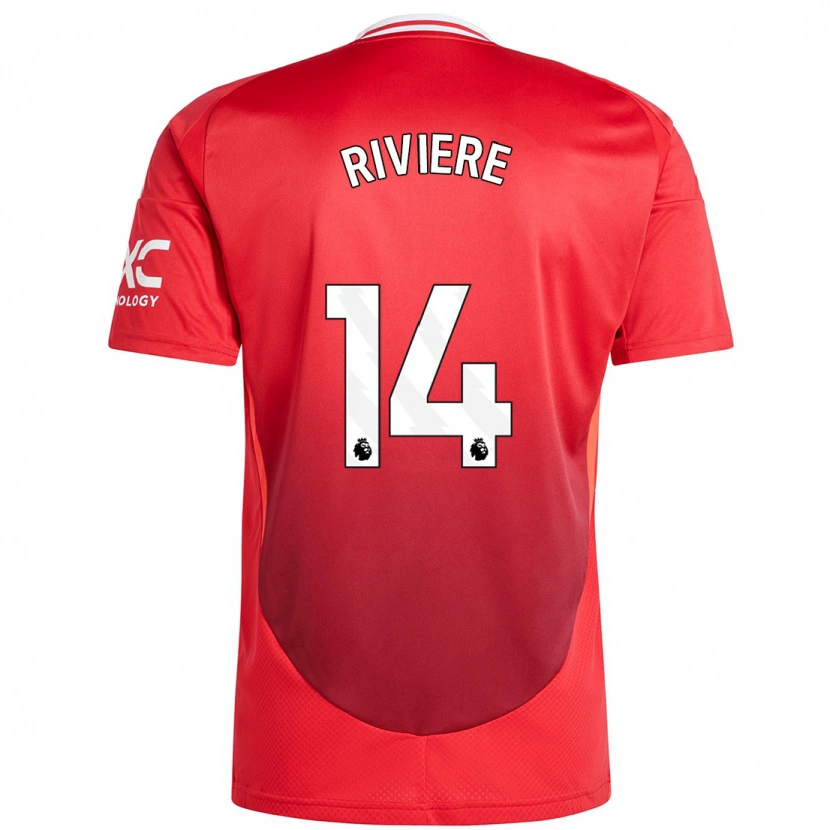 Danxen Uomo Maglia Jayde Riviere #14 Rosso Brillante Kit Gara Home 2024/25 Maglietta