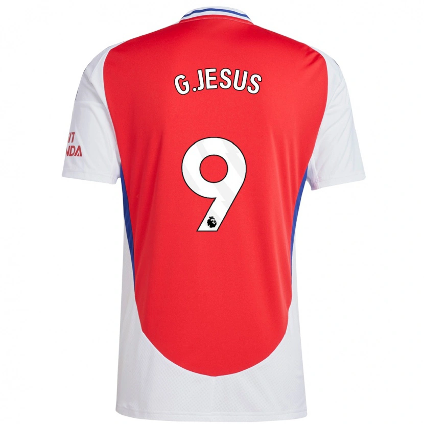 Danxen Uomo Maglia Gabriel Jesus #9 Rosso Bianco Kit Gara Home 2024/25 Maglietta