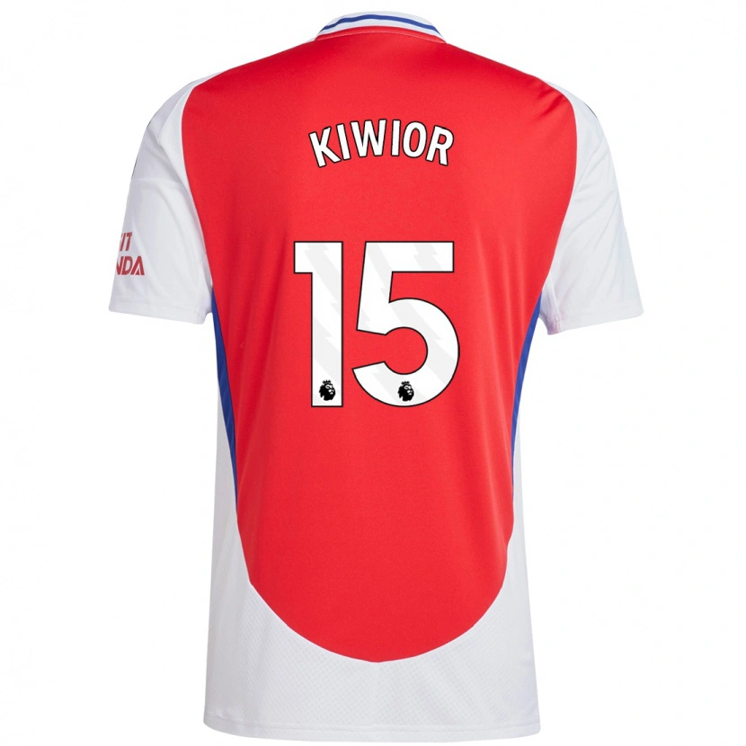 Danxen Uomo Maglia Jakub Kiwior #15 Rosso Bianco Kit Gara Home 2024/25 Maglietta