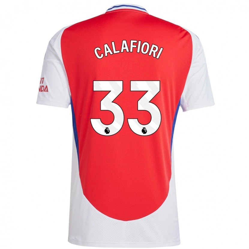 Danxen Uomo Maglia Riccardo Calafiori #33 Rosso Bianco Kit Gara Home 2024/25 Maglietta