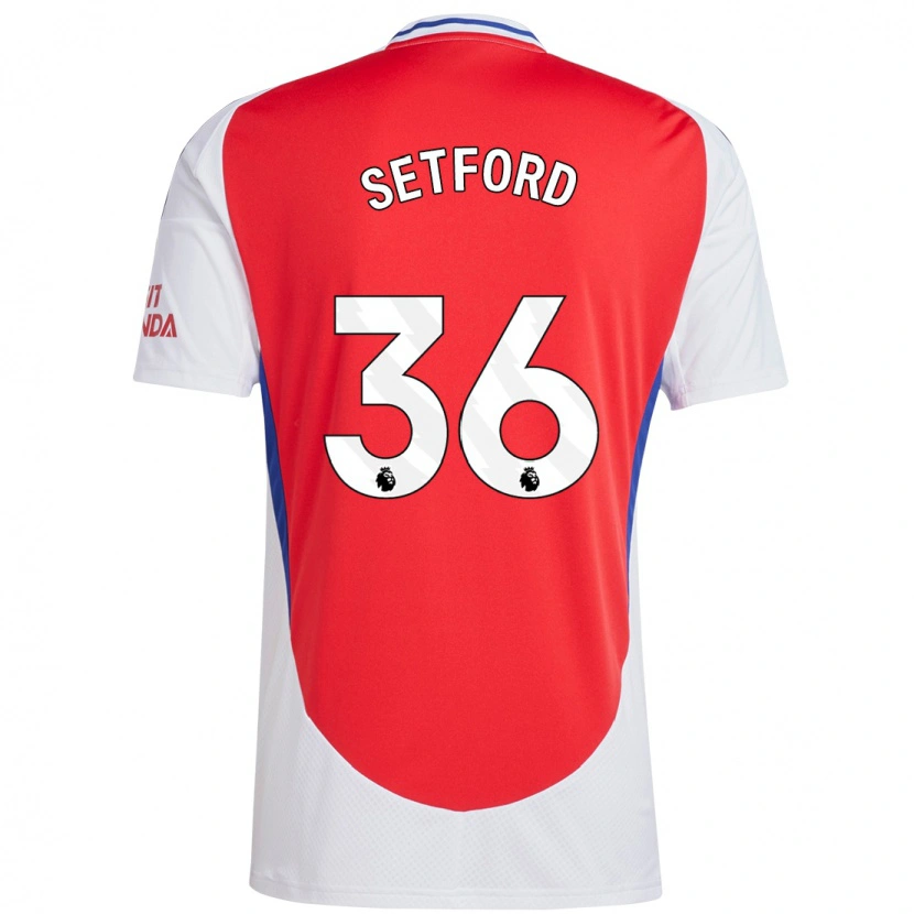 Danxen Uomo Maglia Tommy Setford #36 Rosso Bianco Kit Gara Home 2024/25 Maglietta