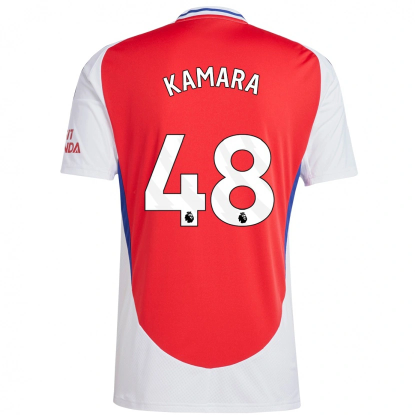 Danxen Uomo Maglia Osman Kamara #48 Rosso Bianco Kit Gara Home 2024/25 Maglietta
