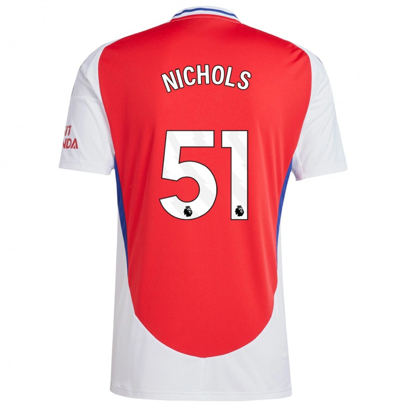 Danxen Uomo Maglia Josh Nichols #51 Rosso Bianco Kit Gara Home 2024/25 Maglietta