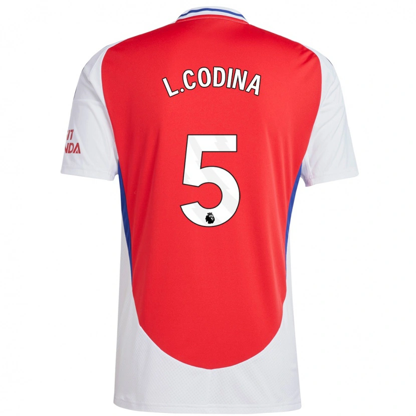 Danxen Uomo Maglia Laia Codina #5 Rosso Bianco Kit Gara Home 2024/25 Maglietta
