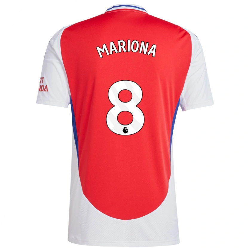 Danxen Uomo Maglia Mariona Caldentey #8 Rosso Bianco Kit Gara Home 2024/25 Maglietta