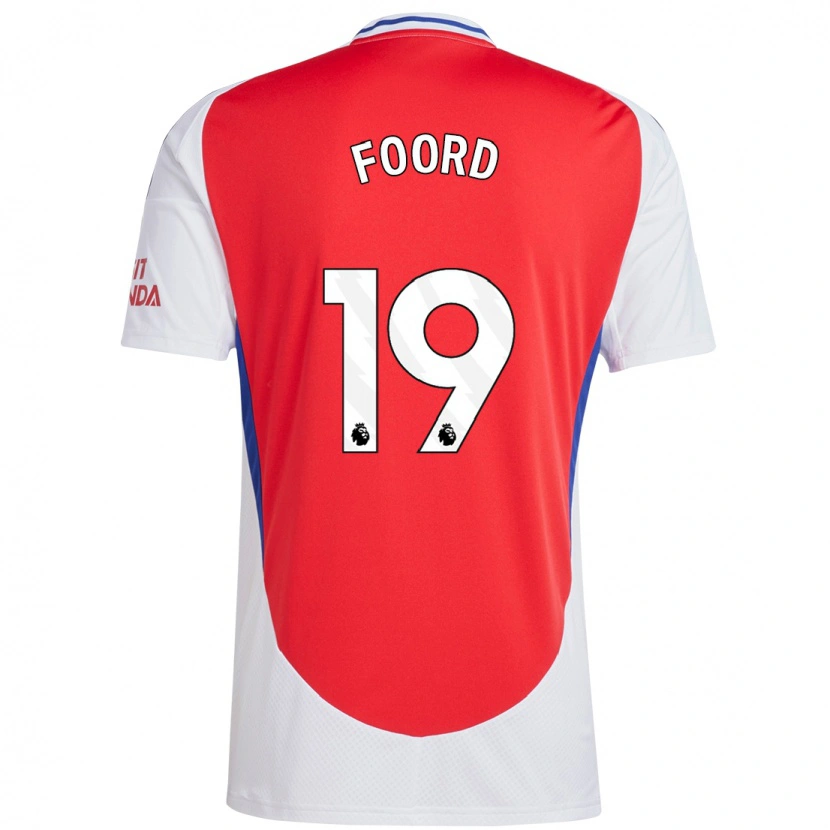 Danxen Uomo Maglia Caitlin Foord #19 Rosso Bianco Kit Gara Home 2024/25 Maglietta