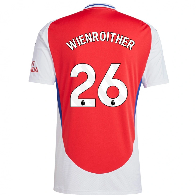 Danxen Uomo Maglia Laura Wienroither #26 Rosso Bianco Kit Gara Home 2024/25 Maglietta