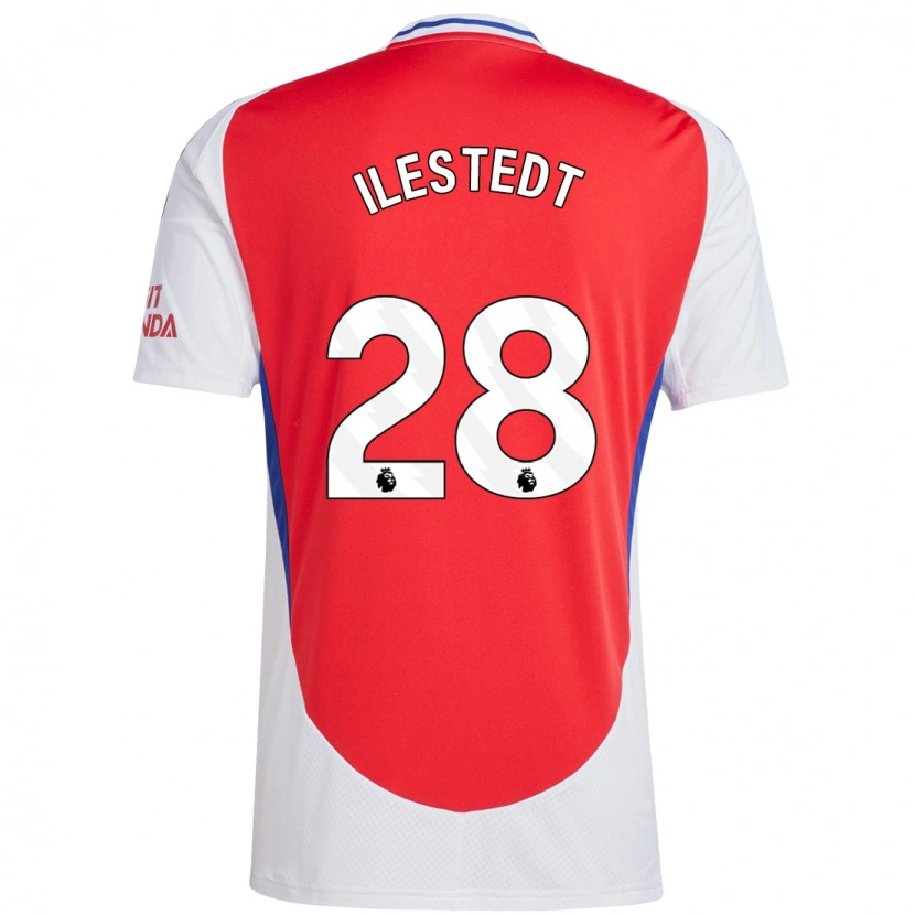 Danxen Uomo Maglia Amanda Ilestedt #28 Rosso Bianco Kit Gara Home 2024/25 Maglietta