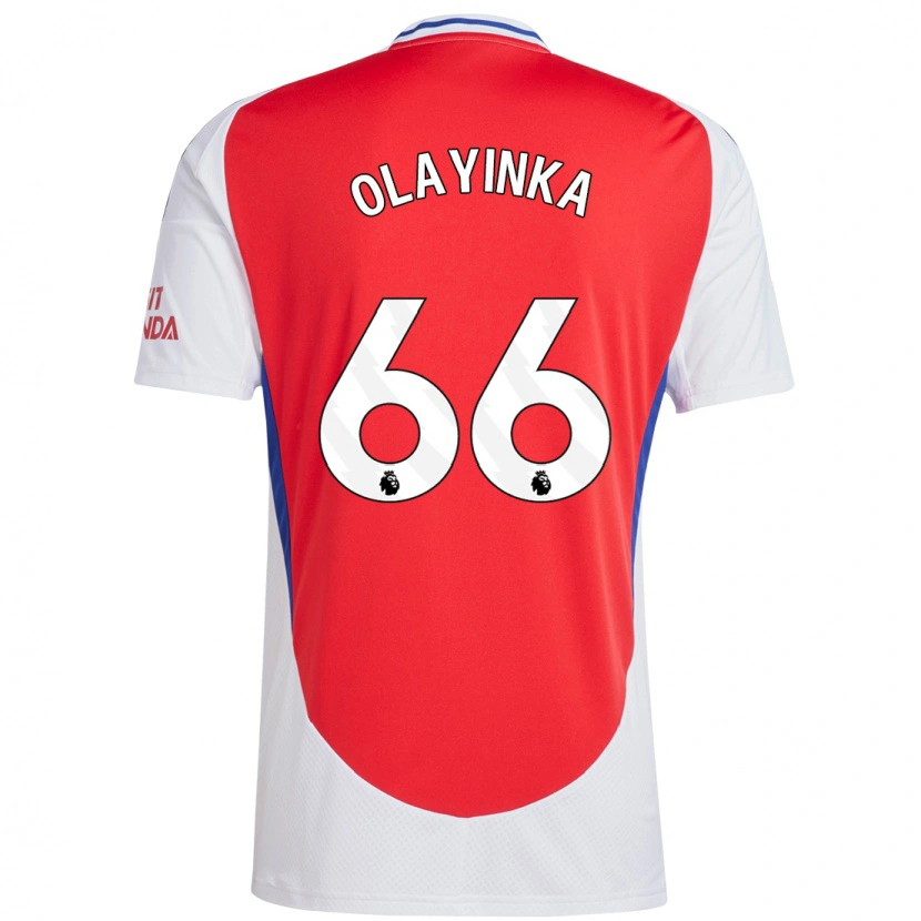 Danxen Uomo Maglia James Olayinka #66 Rosso Bianco Kit Gara Home 2024/25 Maglietta