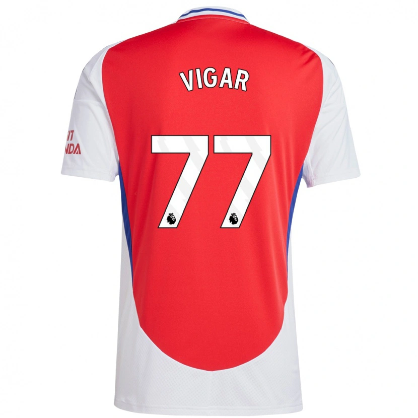 Danxen Uomo Maglia Billy Vigar #77 Rosso Bianco Kit Gara Home 2024/25 Maglietta