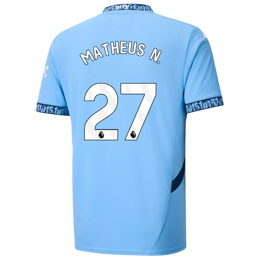 Danxen Uomo Maglia Matheus Nunes #27 Blu Navy Kit Gara Home 2024/25 Maglietta