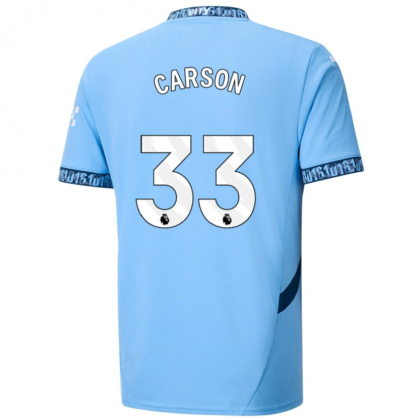 Danxen Uomo Maglia Scott Carson #33 Blu Navy Kit Gara Home 2024/25 Maglietta