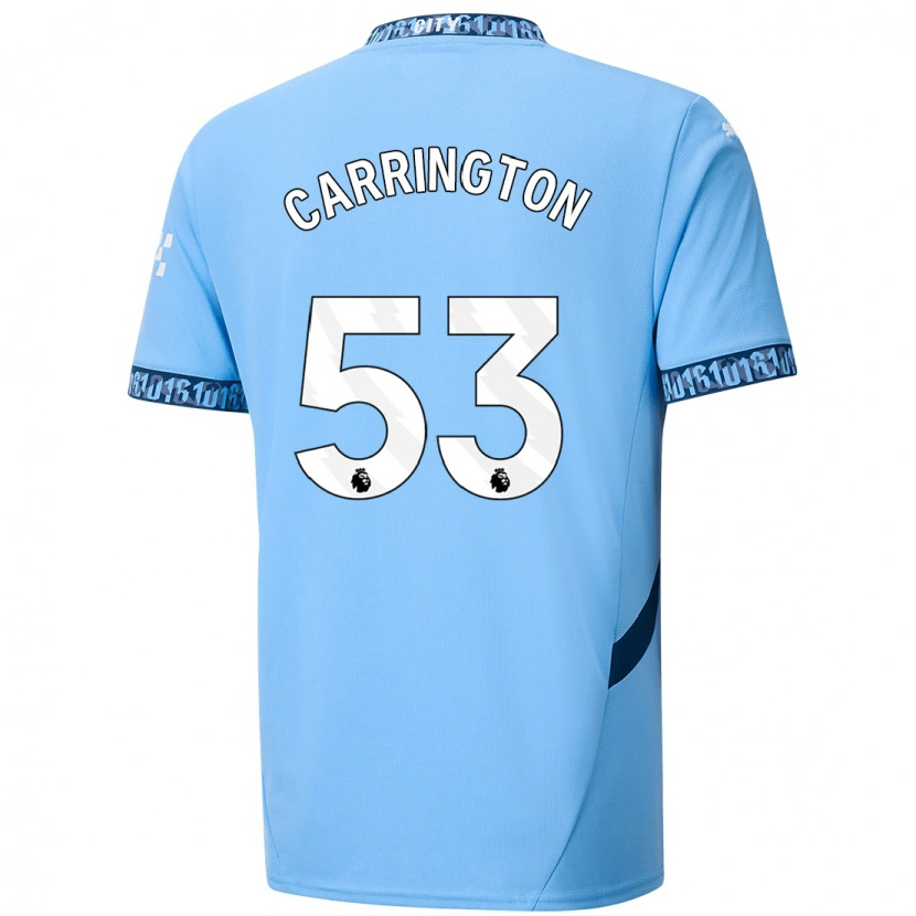 Danxen Uomo Maglia Ezra Carrington #53 Blu Navy Kit Gara Home 2024/25 Maglietta
