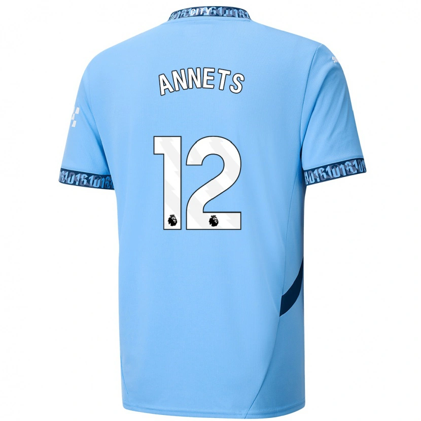 Danxen Uomo Maglia Eve Annets #12 Blu Navy Kit Gara Home 2024/25 Maglietta
