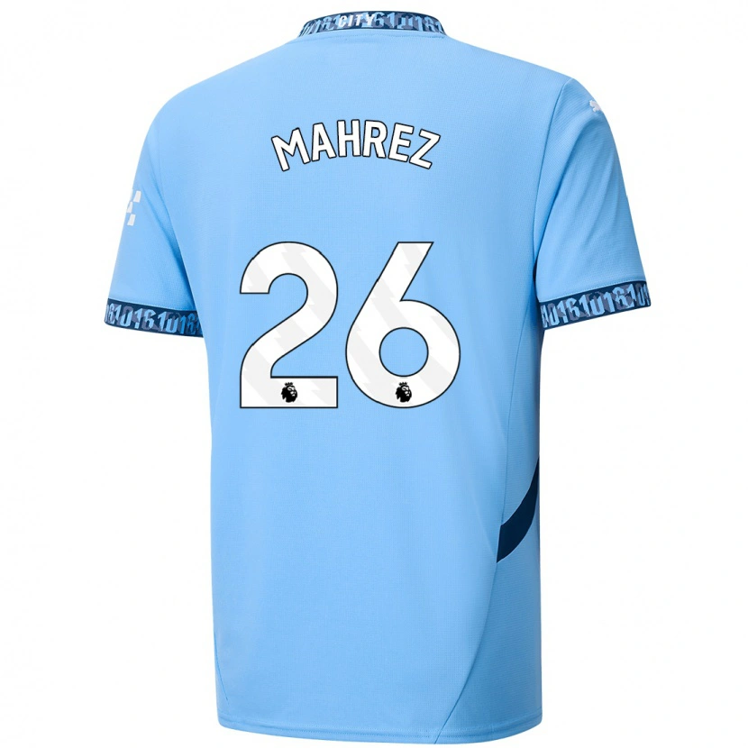 Danxen Uomo Maglia Riyad Mahrez #26 Blu Navy Kit Gara Home 2024/25 Maglietta