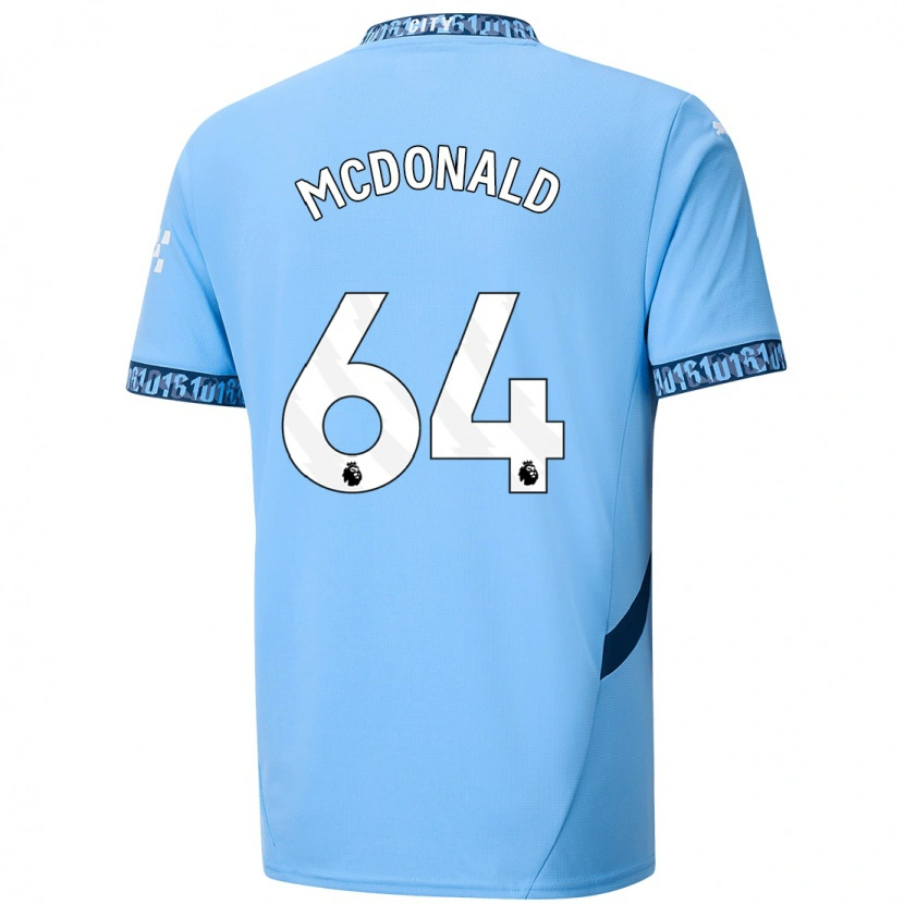 Danxen Uomo Maglia Rowan Mcdonald #64 Blu Navy Kit Gara Home 2024/25 Maglietta