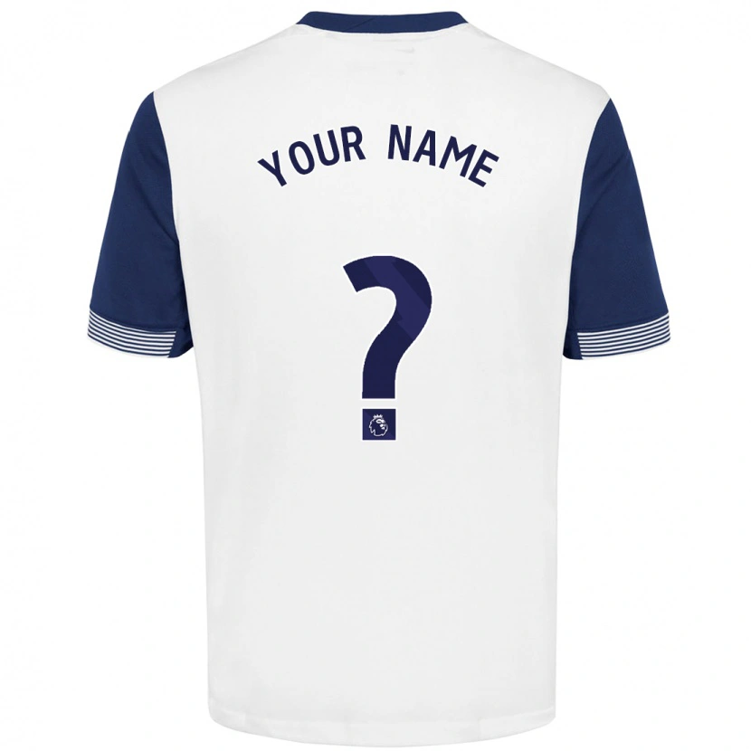 Danxen Uomo Maglia Il Tuo Nome #0 Bianco Blu Kit Gara Home 2024/25 Maglietta