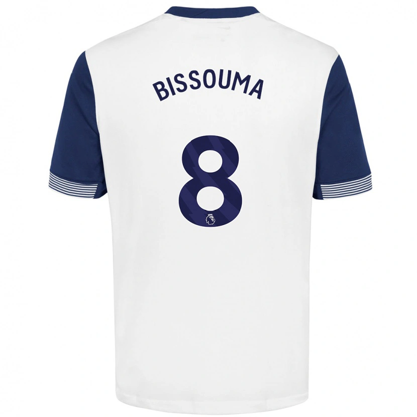 Danxen Uomo Maglia Yves Bissouma #8 Bianco Blu Kit Gara Home 2024/25 Maglietta