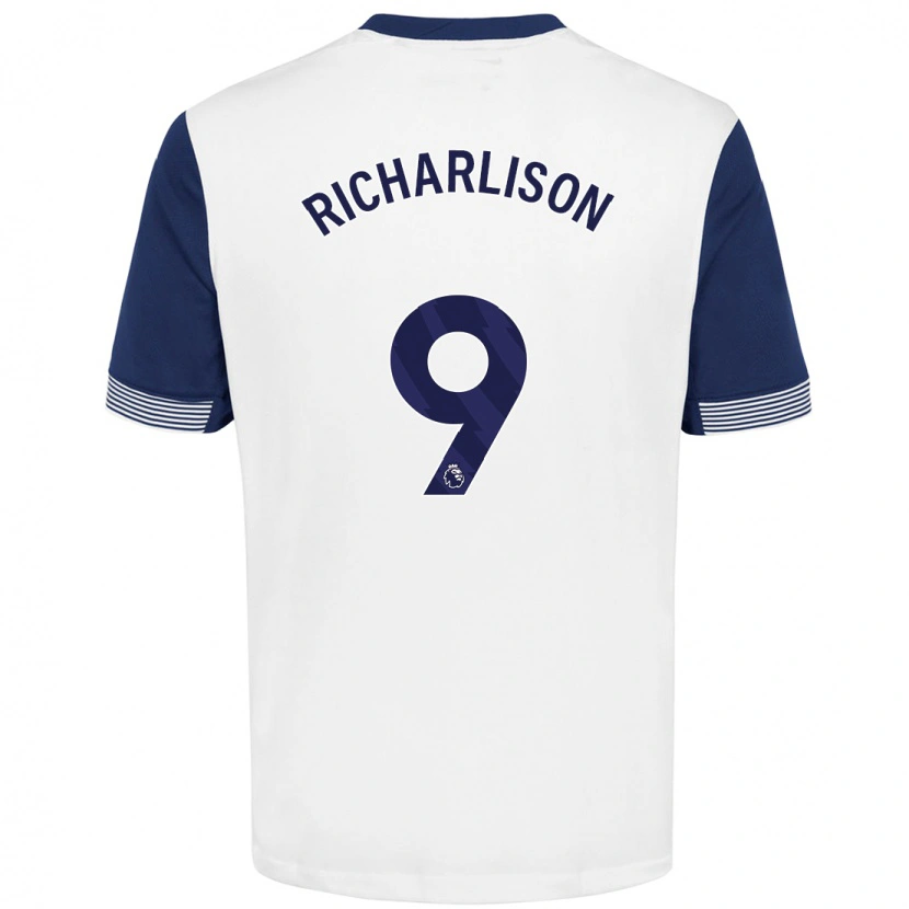 Danxen Uomo Maglia Richarlison #9 Bianco Blu Kit Gara Home 2024/25 Maglietta