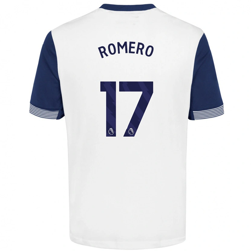 Danxen Uomo Maglia Cristian Romero #17 Bianco Blu Kit Gara Home 2024/25 Maglietta