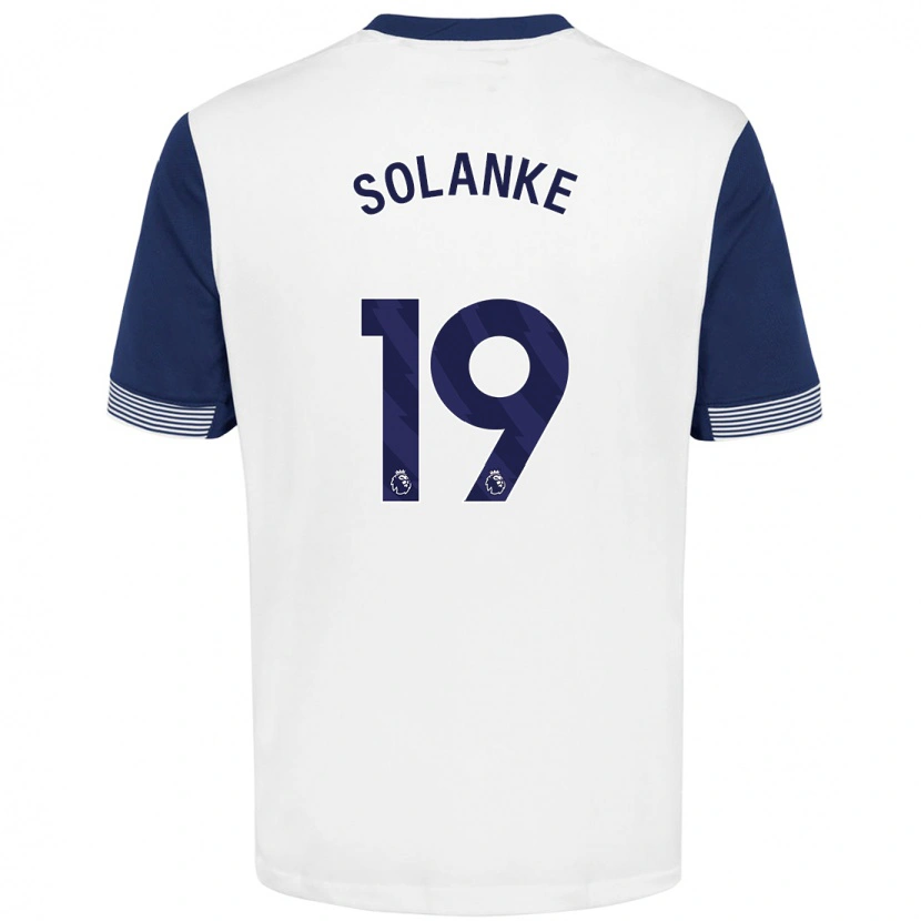Danxen Uomo Maglia Dominic Solanke #19 Bianco Blu Kit Gara Home 2024/25 Maglietta