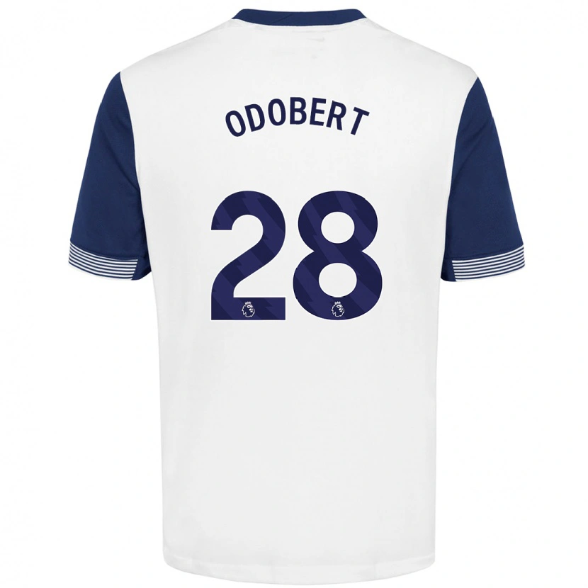 Danxen Uomo Maglia Wilson Odobert #28 Bianco Blu Kit Gara Home 2024/25 Maglietta