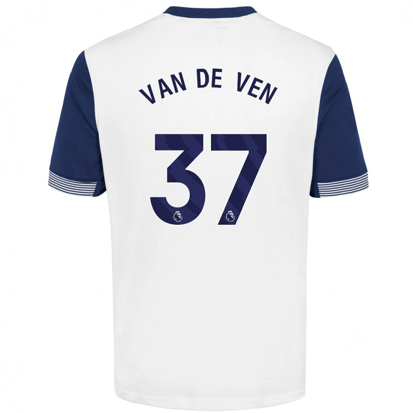 Danxen Uomo Maglia Micky Van De Ven #37 Bianco Blu Kit Gara Home 2024/25 Maglietta