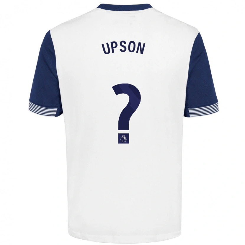 Danxen Uomo Maglia Elijah Upson #0 Bianco Blu Kit Gara Home 2024/25 Maglietta