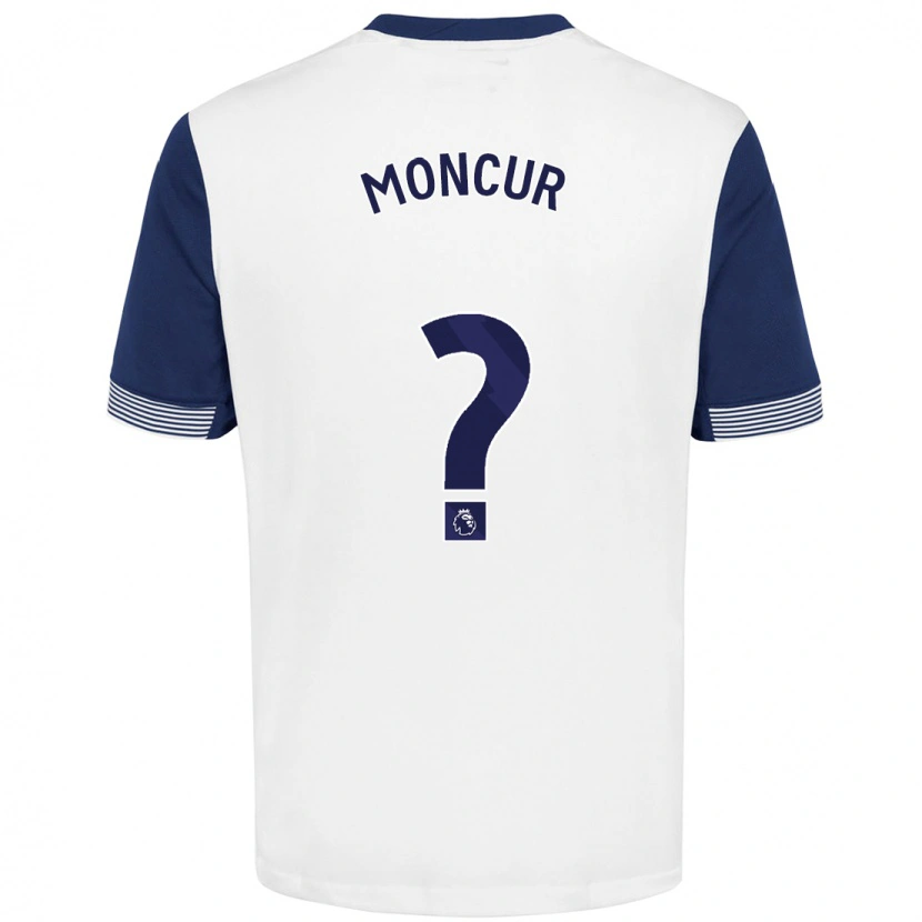 Danxen Uomo Maglia Ronny Moncur #0 Bianco Blu Kit Gara Home 2024/25 Maglietta