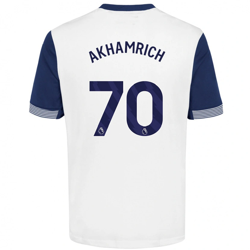 Danxen Uomo Maglia Yusuf Akhamrich #70 Bianco Blu Kit Gara Home 2024/25 Maglietta