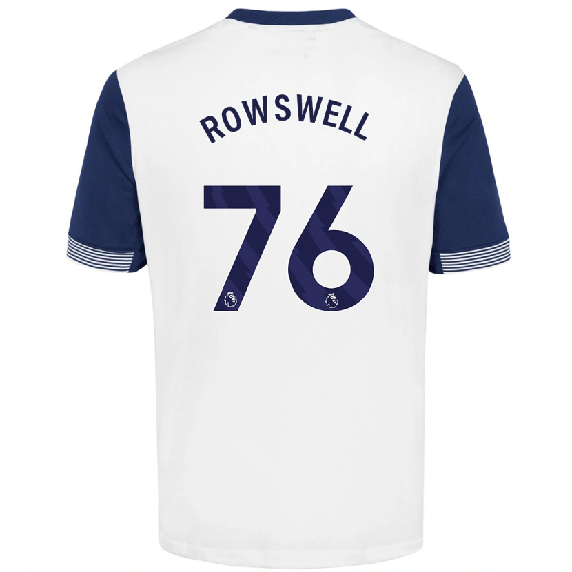 Danxen Uomo Maglia James Rowswell #76 Bianco Blu Kit Gara Home 2024/25 Maglietta