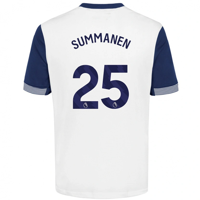 Danxen Uomo Maglia Eveliina Summanen #25 Bianco Blu Kit Gara Home 2024/25 Maglietta