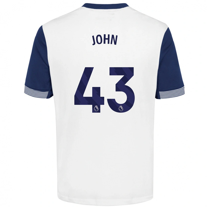Danxen Uomo Maglia Nile John #43 Bianco Blu Kit Gara Home 2024/25 Maglietta