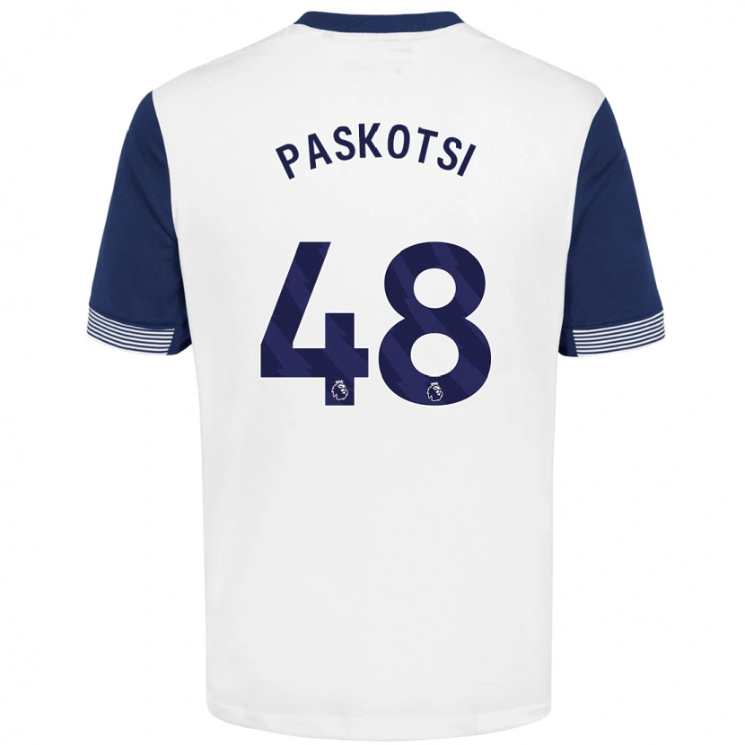 Danxen Uomo Maglia Maksim Paskotsi #48 Bianco Blu Kit Gara Home 2024/25 Maglietta