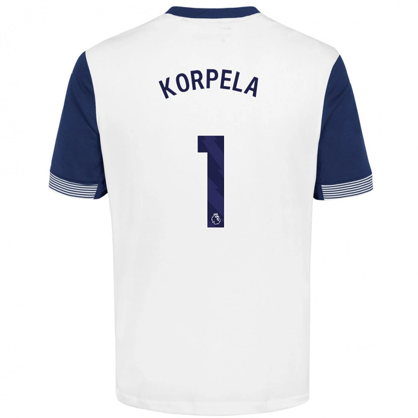 Danxen Uomo Maglia Tinja-Riikka Korpela #1 Bianco Blu Kit Gara Home 2024/25 Maglietta