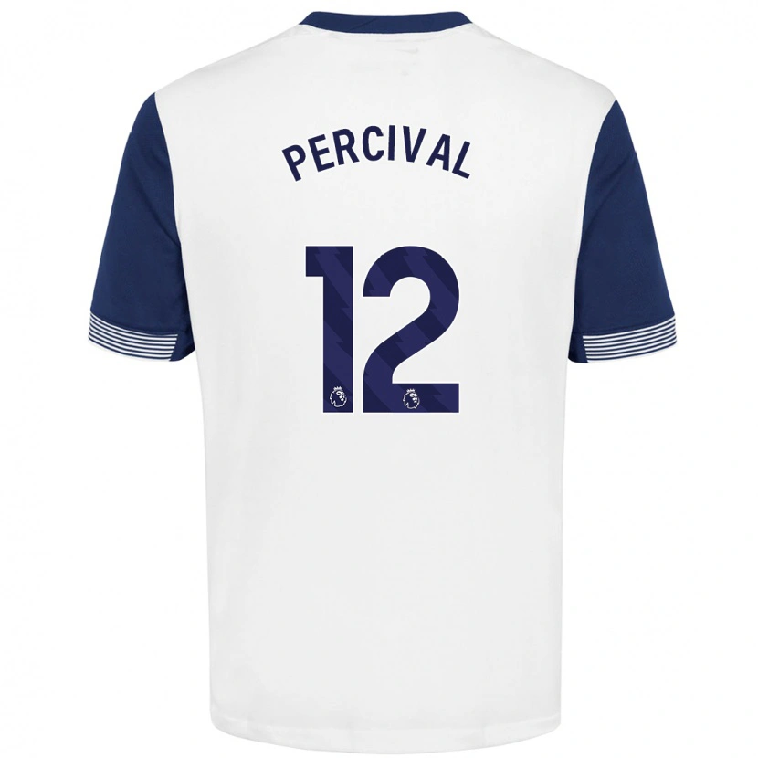 Danxen Uomo Maglia Ria Percival #12 Bianco Blu Kit Gara Home 2024/25 Maglietta